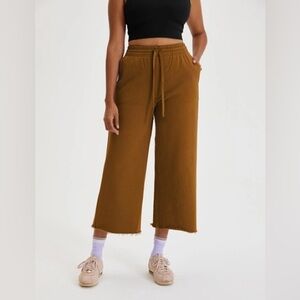 Girlfriend Collective 50/50 wide leg sweatpants in Sycamore 5X